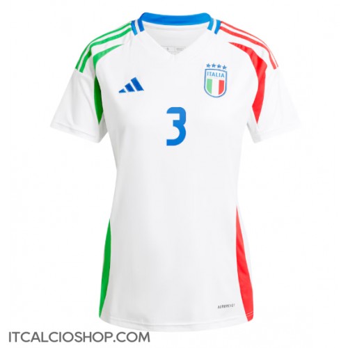 Italia Federico Dimarco #3 Seconda Maglia Femmina Europei 2024 Manica Corta